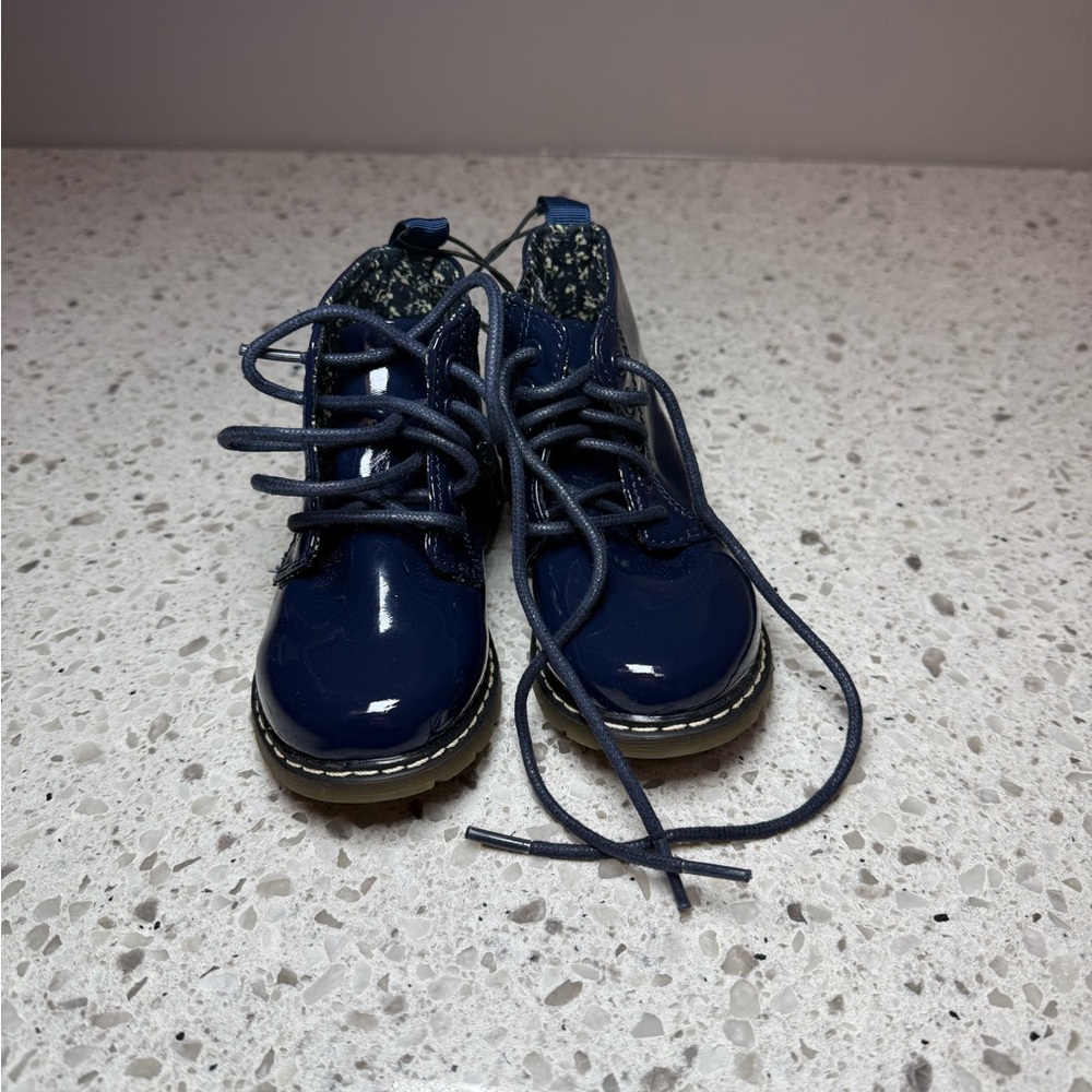 Baby Zara Navy Lace-Up Boots (Never Worn)